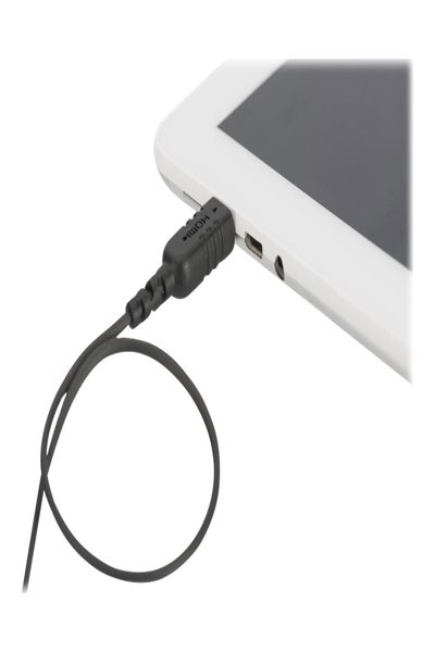 DIGITUS HDMI High Speed Anschlusskabel, Type-C-A, HighFlex St/St, 2.0m, m/Ethernet, 4K Ultra HD@30Hz, aktiv CE, gold, sw ( DB-330121-020-S ) - DB-330121-020-S