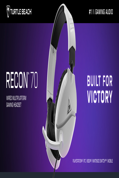 Casque de jeu filaire Turtle Beach Recon 70 blanc