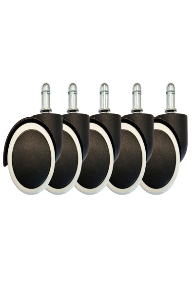 LC-Power LC-CASTERS-5BW - Castor wheels - LC-Power - with most gaming and office chairs - Black - White - Plastic - Rubber - 4.7 cm - LC-CASTERS-5BW