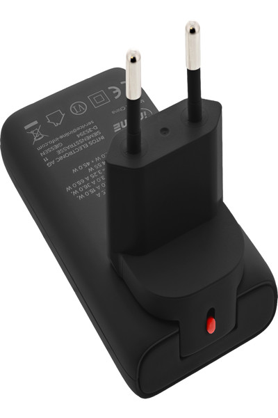 INLINE USB TRAVEL POWER ADAPTER CHARGER DUAL USB-C 65W BLACK