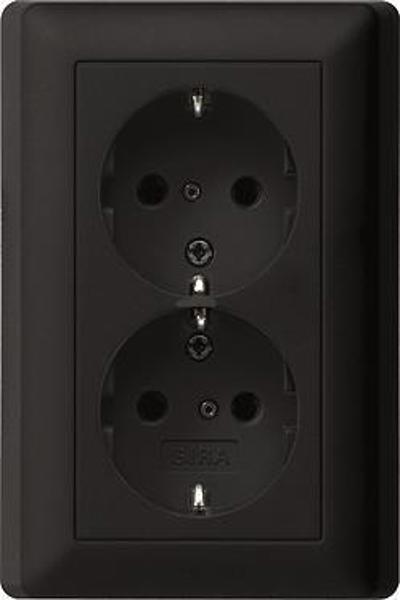 Prise Schuko GIRA 0783005 2 voies full System 55 sw