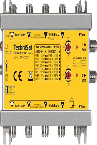 TechniSat TechniRouter 5/2x16 - Male - 2 outputs - 230 V - 50 Hz - 118 mm - 42 mm