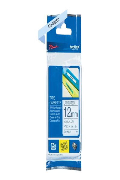 Brother TZe-MQ531 Noir sur Bleu Pastel