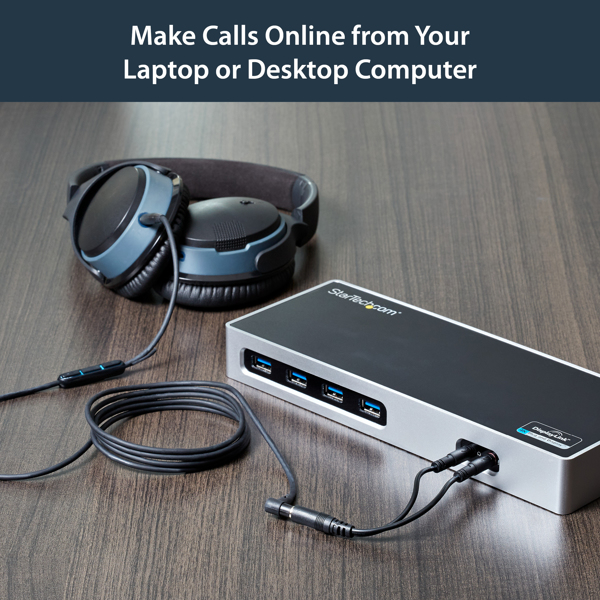 StarTech 3.5mm Audio Jack Y Cable - Headset Splitter - Adapter - 1 x 3.5mm 4 Position Female 2 x 3.5mm 3 Position Male - Black - Headset Splitter - MUYHSFMM