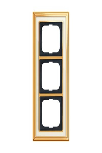 BUSCH JAEGER BJ 1723-838 Abdeckrahmen Messing poliert elfenbeinweiss Rahmen