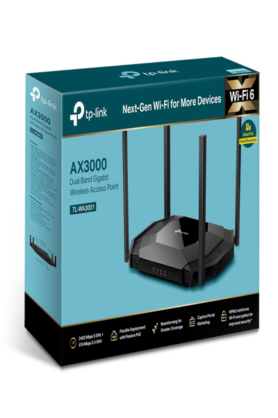 TP-LINK TL-WA3001 - 2.4 GHz - 5 GHz - 2402 Mbit/s - SNMP - WPA - WPA-Enterprise - WPA2 - WPA2-Enterprise - WPA3 - TL-WA3001