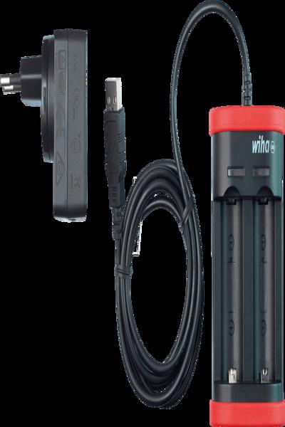 Wiha 41915, Chargeur de batterie, Noir, Rouge, 285 g