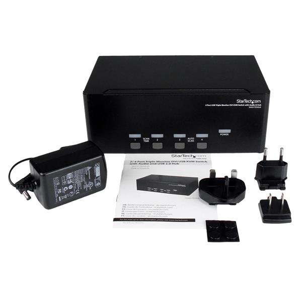 StarTech 4 Port Triple Monitor DVI USB KVM Switch - SV431TDVIUA