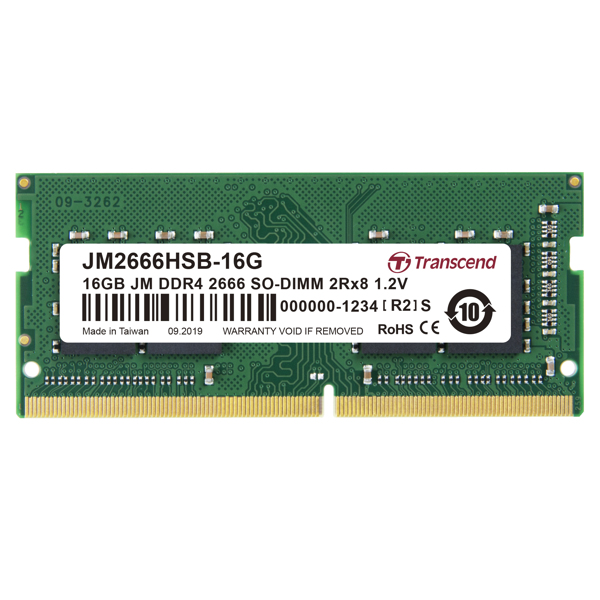 Transcend JetRAM - DDR4 - 16 GB - SO DIMM 260-PIN - JM2666HSB-16G