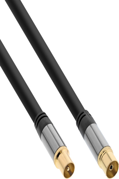 Câble d'antenne InLine Premium - 4x blindé - >110 dB - noir - 0,5 m