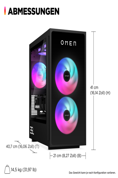 HP OMEN PC Core i7 2.1 GHz 32GB DDR5 1TB NVMe RTX 4000 - AM9L3EA