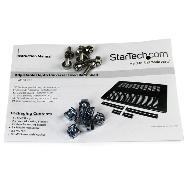 StarTech 19in Heavy-Duty Shelf Depth Adjustable ADJSHELF - ADJSHELF