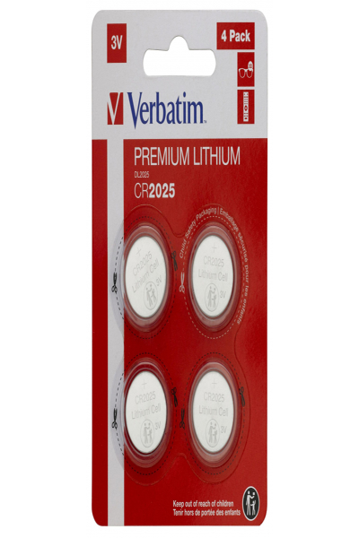 Verbatim CR2025, Engångsbatteri, CR2025, Litium, 3 V, 4 st, Silver - 49532