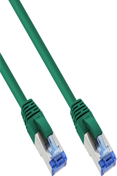 Câble patch en ligne S/FTP PiMF Cat.6A sans halogène 500 MHz vert 1,5 m