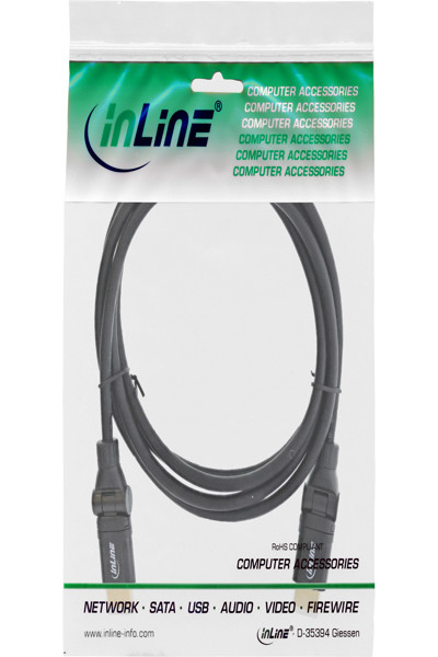 Câble HDMI rotatif haute vitesse InLine - avec Ethernet - AM/AM - noir - doré. cont. - 3 m