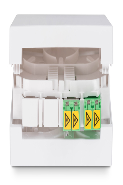 DIGITUS FTTH Enclosure with 2 x LC/APC DX shutter couplers - DN-931097