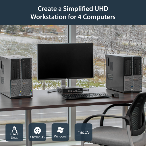 StarTech 4 Port DisplayPort KVM Switch 4K 60Hz - SV431DPUA2