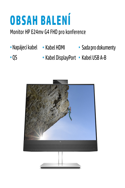 HP E24MV G4 Conferencing Monitor: 24-inch (60.5 cm) conferencing monitor. - 169L0E9#ABU