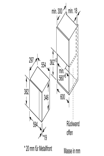 Bosch BFL520MS0 - Built-in - Combination microwave - 20 L - 800 W - Built-in display - Rotary - BFL520MS0
