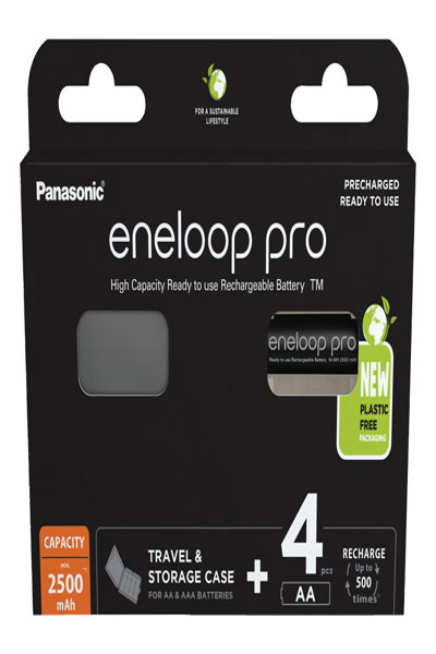 Panasonic eneloop P 4XAAB - pro NiMh-batteri AA Mignon 2500 mAh 4-pack - Uppladdningsbart batteri - Mignon (AA) - BK-3HCDEC4BE