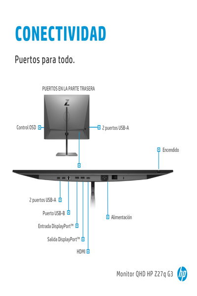 HP Z27q G3 QHD - 68.6 cm (27") - 2566 x 1440 pixels - Quad HD - LED - 5 ms - Silver - 1C4Z7AA