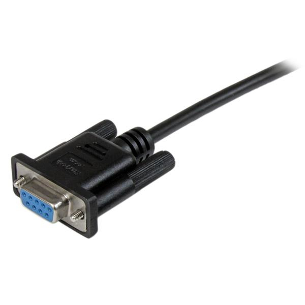 StarTech 2m Black DB9 RS232 Serial Null Modem Cable - SCNM9FF2MBK