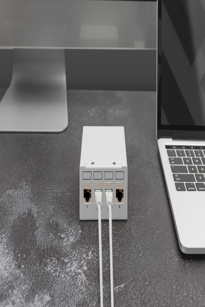 DIGITUS Desktop Modular Blank Patch Panel, skärmad, 4-portar - DN-93714