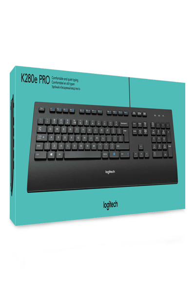 Logitech Keyboard K280e for Business - Full-size (100%) - Wired - USB - AZERTY - Black - 920-005210