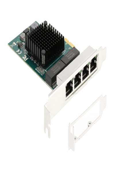 Delock PCI Express x1 Card to 4 x RJ45 Gigabit LAN BCM, PCIe, RJ-45, Female, PCIe 2.0, Grey, PC - 88207