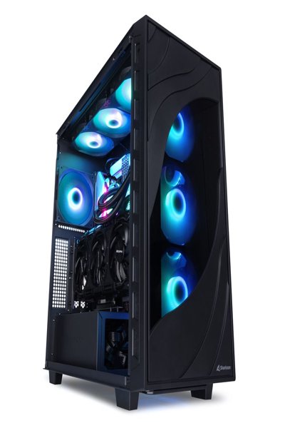Sharkoon REBEL C80M RGB, Midi-Tower, PC, Svart, ATX, micro ATX, Mini-ITX, Metall, Gaming - 4044951041145