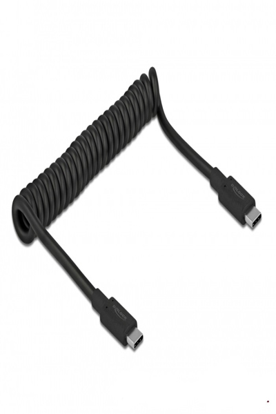 Câble spiralé USB 3.1 Gen 2 Delock Type-C mâle vers Type-C mâle PD 3 A E-Marker