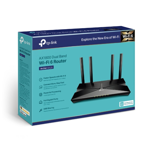 TP-LINK Archer AX20 AX1800 Wi-Fi 6 Router - ARCHER AX20