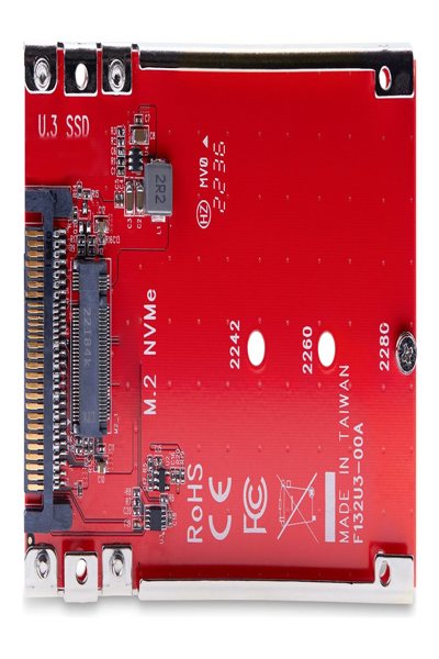 StarTech.com M.2 to U.3 Adapter, For M.2 NVMe SSDs, PCIe M.2 Drive to 2.5inch U.3 (SFF-TA-1001) Host Adapter/Converter, TAA Compliant - 1M25-U3-M2-ADAPTER