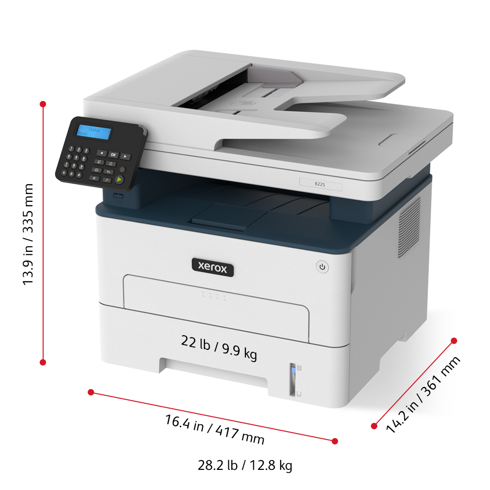 Xerox B225 A4 34ppm Wireless MFP - B225V_DNI