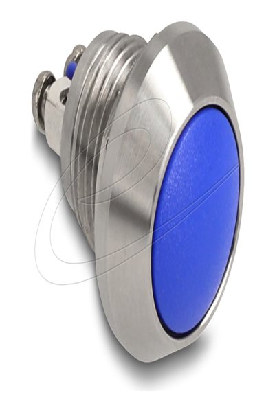 Delock Push Button 12mm 2 x Screw Terminal blue - 22032