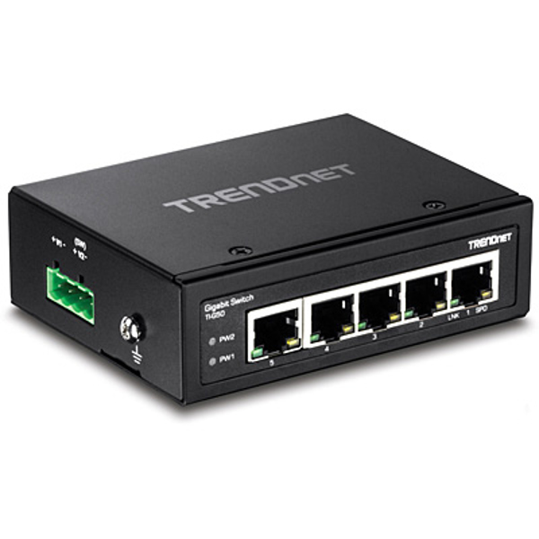 TRENDnet TI-G50, Hardened Industrial Gigabit DIN-Rail Switch - TI-G50