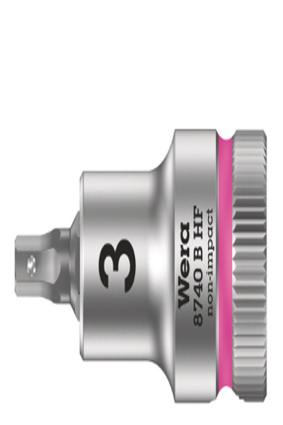 Wera 05003030001, Douille, 3/8", métrique, 1 tête(s), 3 mm, acier au chrome-vanadium