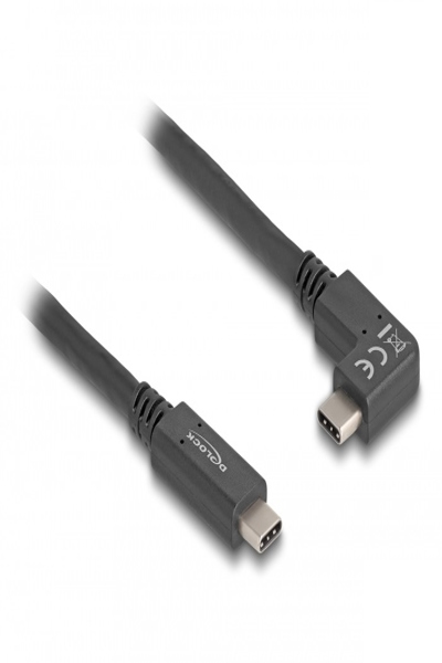 Delock USB-kabel - 24-stifts USB-C (hane) till 24-stifts USB-C (hane) vinklad - 80037