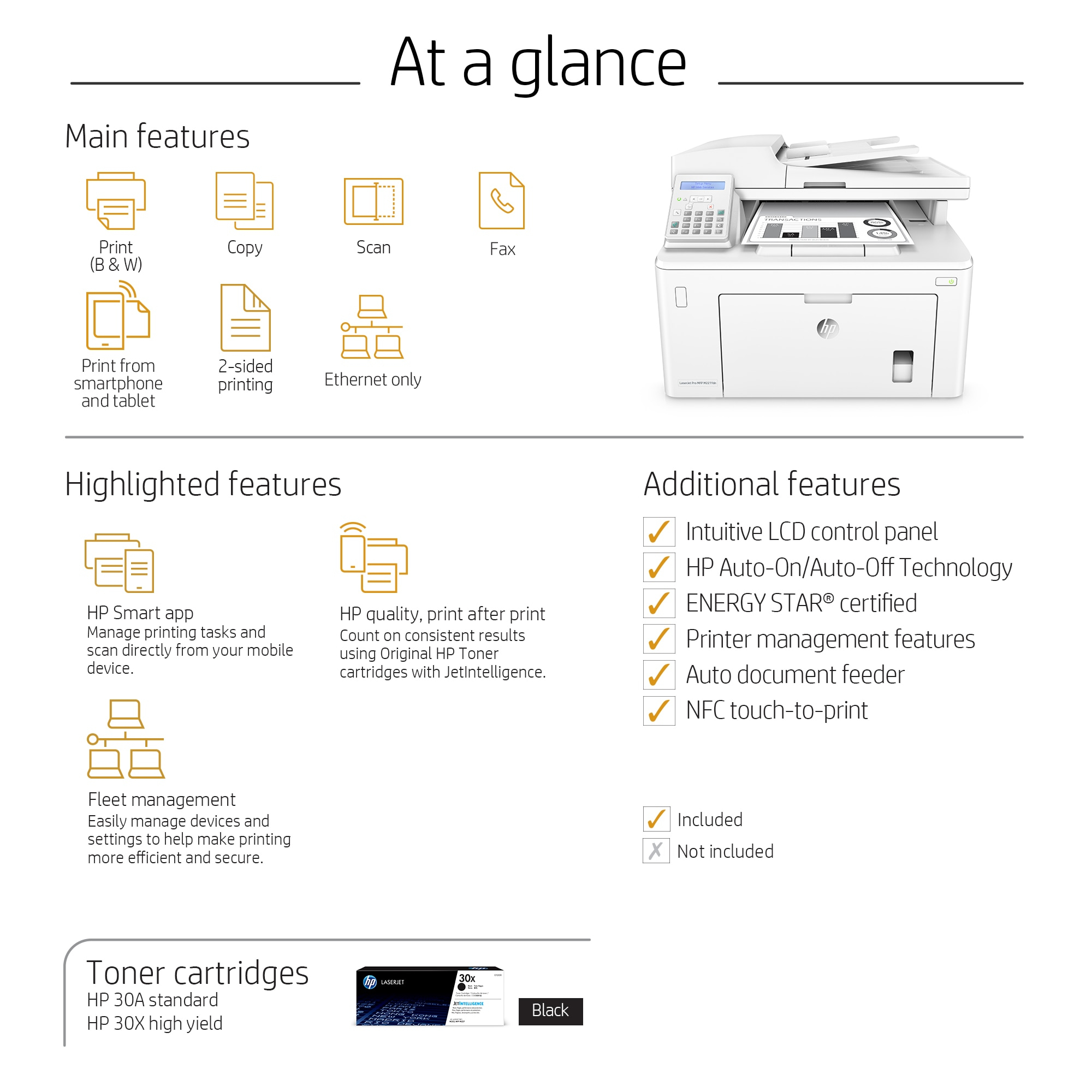 Imprimante multifonction HP LASERJET PRO MFP M227FDN
