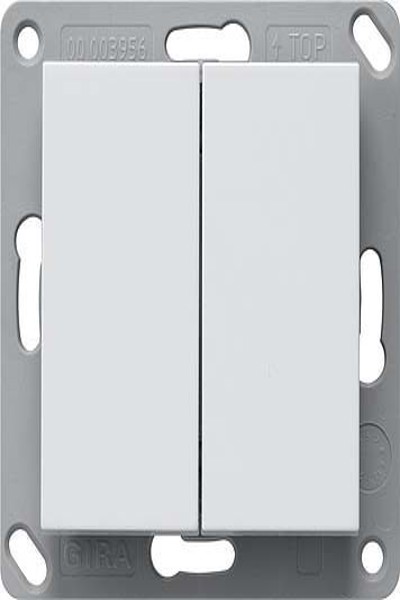 Émetteur mural radio GIRA sans pile 2x blanc pur mat 242227
