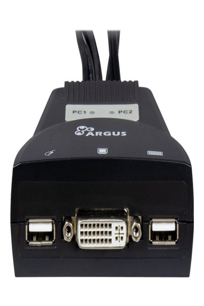 Inter-Tech KVM-LS-21DA DVI - 1920 x 1200 pixels - Full HD - Noir