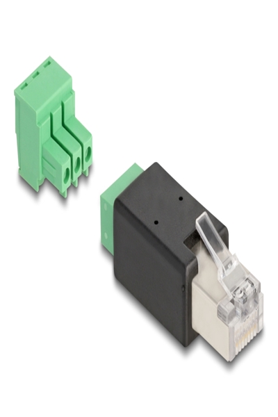 Delock Network connector - RJ-45 (F) to 3 pin terminal block detachable - 66607