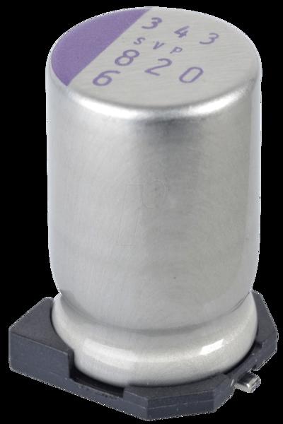Panasonic SVP 820/6 - polymer capacitor 820µF 6V 2000h low ESR - 6SVP820M