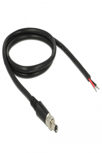 Delock Strömkabel - DC-hona 5,5 mm x 9,5 mm (ID: 2,5 mm) (hane) till bar ledning - 89908