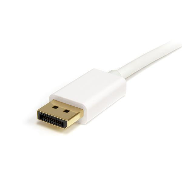 StarTech 3m (10 ft) White Mini DisplayPort to DisplayPort 1.2 Adapter Cable M/M - DisplayPort 4k - 3 m - DisplayPort - mini DisplayPort - Gold - White - Male/Male - MDP2DPMM3MW