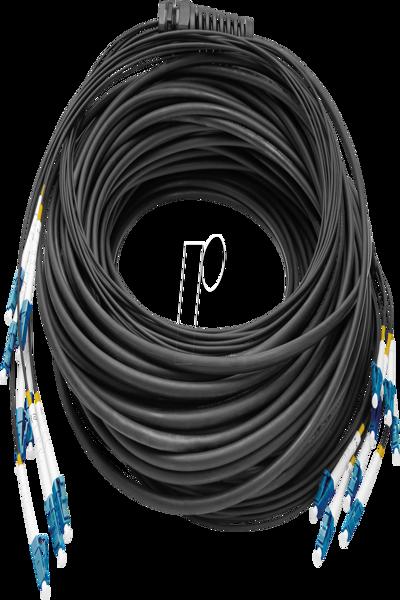DIGITUS Pre-assembled Fiberglass Universal Breakout Cable, Single Mode OS2, 8 Fibers, LC/UPC - LC/UPC - DK-2A338U050BK-BBB
