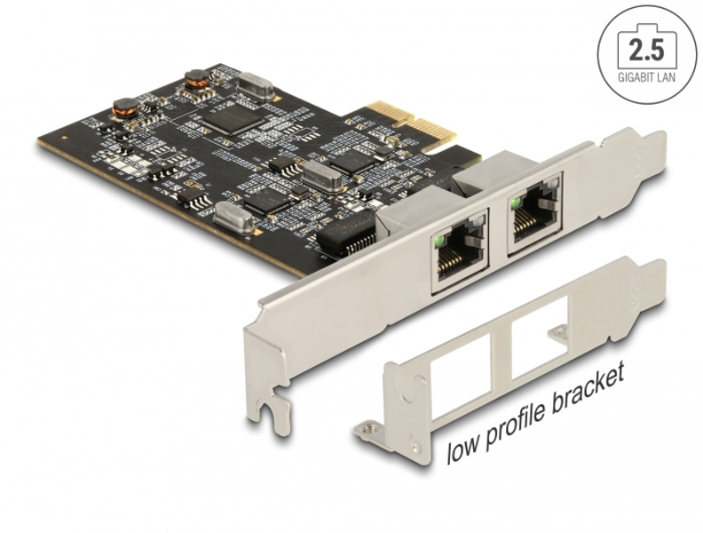 Delock PCIe x2 card to 2 x 2.5 Gigabit LAN i225 - 89392
