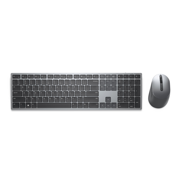 Dell KM7321W - Standard - RF Wireless + Bluetooth - AZERTY - Grey - Titanium - Mouse included - KM7321WGY-FR