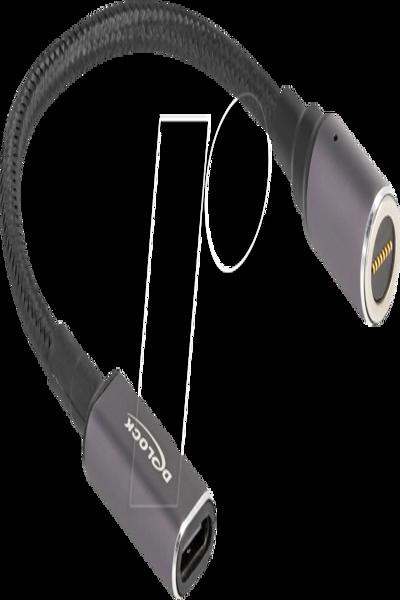 Delock Strömkabel - 24-stifts USB-C (F) till 8-stifts kontakt magnetisk - 80781