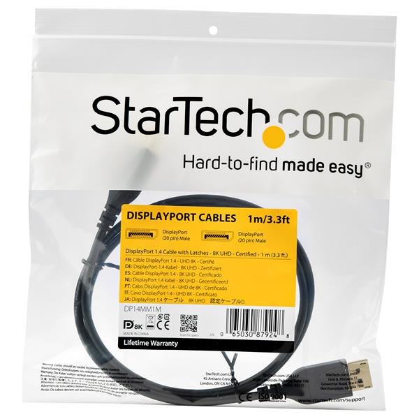 StarTech DisplayPort 1.4 Cable 1m - DP14MM1M